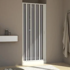 Porte De Douche|Forte Paroi douche 60 CM H185 en Plastique pvc modèle Aura avec l'ouverture latérale