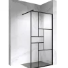 Paroi De Douche| Paroi douche Italienne INEA noir 100 x 200 cm verre sérigraphié 8mm, atelier, transparent - Saniverre