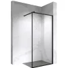 Paroi De Douche| Paroi douche Italienne LUCIA noir 90 x 200 cm, verre 8mm, transparent anticalcaire - Saniverre