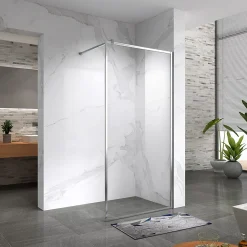 Paroi De Douche| Paroi douche Italienne LUCIA 140 x 200 cm, verre 8mm, transparent, anticalcaire - Saniverre