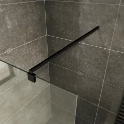Paroi douche Italienne ROMA-BLACK 160 x 200 cm verre 10 mm transparent, noir, Saniverre