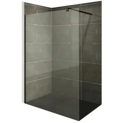 Paroi douche Italienne ROMA-BLACK 160 x 200 cm verre 10 mm transparent, noir, Saniverre