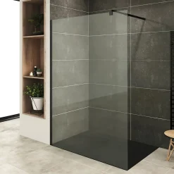 Paroi De Douche| Paroi douche Italienne ROMA-BLACK 120 x 200 cm verre 10 mm transparent, noir, Saniverre