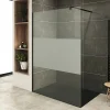 Paroi De Douche| Paroi douche Italienne ROMA-BLACK 120 x 200 cm verre 10 mm centre-opaque, noir, Saniverre