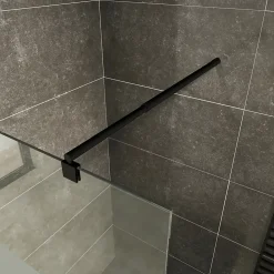 Paroi De Douche| Paroi douche Italienne ROMA-BLACK 120 x 200 cm verre 10 mm centre-opaque, noir, Saniverre