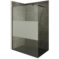 Paroi De Douche| Paroi douche Italienne ROMA-BLACK 120 x 200 cm verre 10 mm centre-opaque, noir, Saniverre