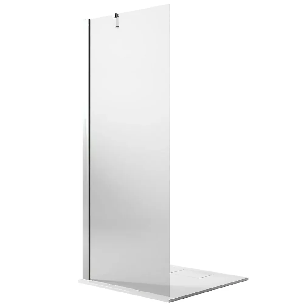 Idralite Paroi douche Walk In 17CM H190 Verre Transparent avec Traitement Anticalcaire mod. Flip