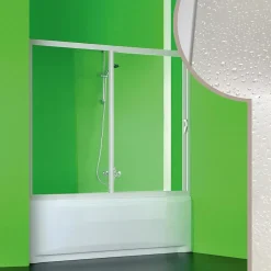 Pare-Baignoire|Forte Paroi Pare-Baignoire 170 CM en acrylique mod. Plutone avec ouverture laterale