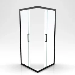 Paroi De Douche|Aurlane Parois de douche coulissantes esprit Indus (90x90 cm - Noir)