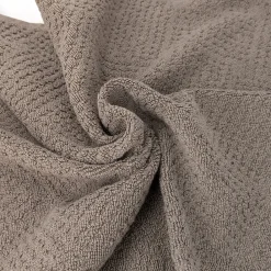 Serviette De Bain|Linnea Parure de bain 7 pièces collection OSAKA motif fleurs pur coton marron