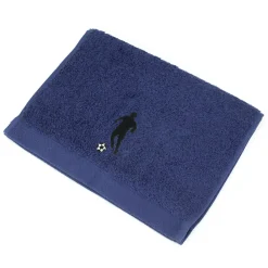 Serviette De Bain|Linnea Parure de bain 8 pièces coton 550g/m2 PURE FOOTBALL Bleu Marine