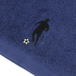Serviette De Bain|Linnea Parure de bain 8 pièces coton 550g/m2 PURE FOOTBALL Bleu Marine