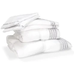 Serviette De Bain|Linnea Parure de bain 6 pièces JULIET Blanc 520g/m2