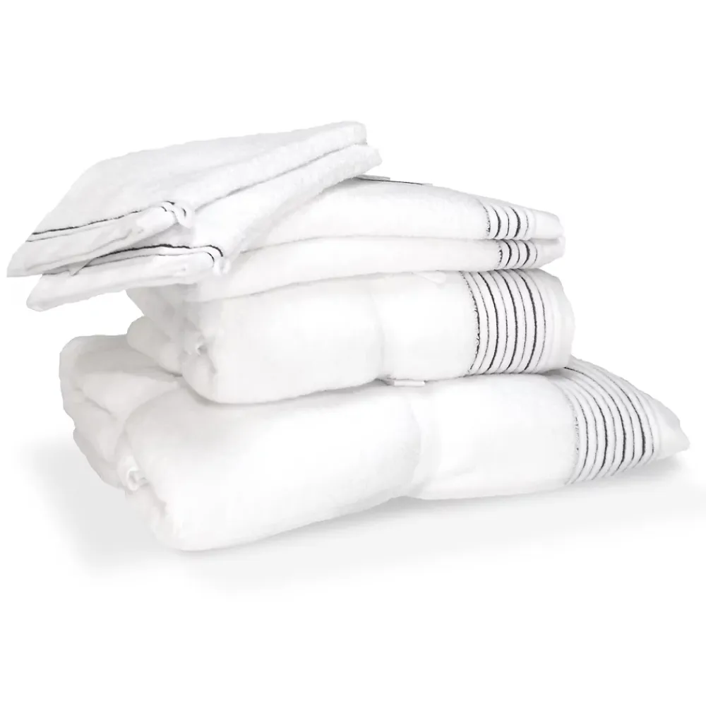 Serviette De Bain|Linnea Parure de bain 6 pièces JULIET Blanc 520g/m2