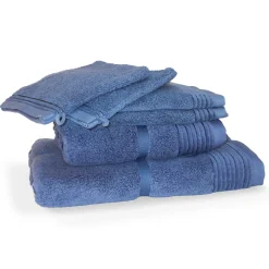 Serviette De Bain|Linnea Parure de bain 6 pièces JULIET Bleu Ciel 520g/m2