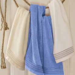 Serviette De Bain|Linnea Parure de bain 6 pièces JULIET Bleu Ciel 520g/m2