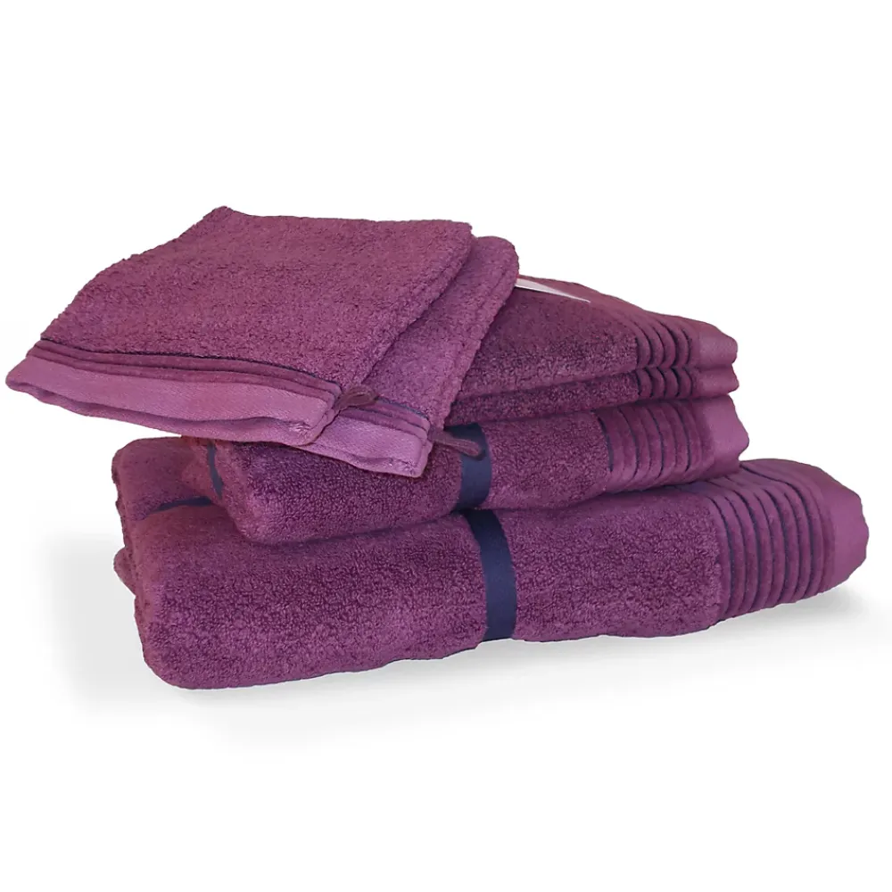 Linnea Parure de bain 6 pièces JULIET Prune 520g/m2