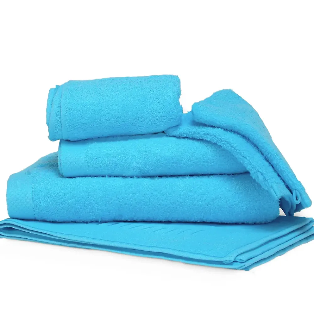 Serviette De Bain|Linnea Parure de bain 6 pièces PURE Bleu Océan 550g/m2