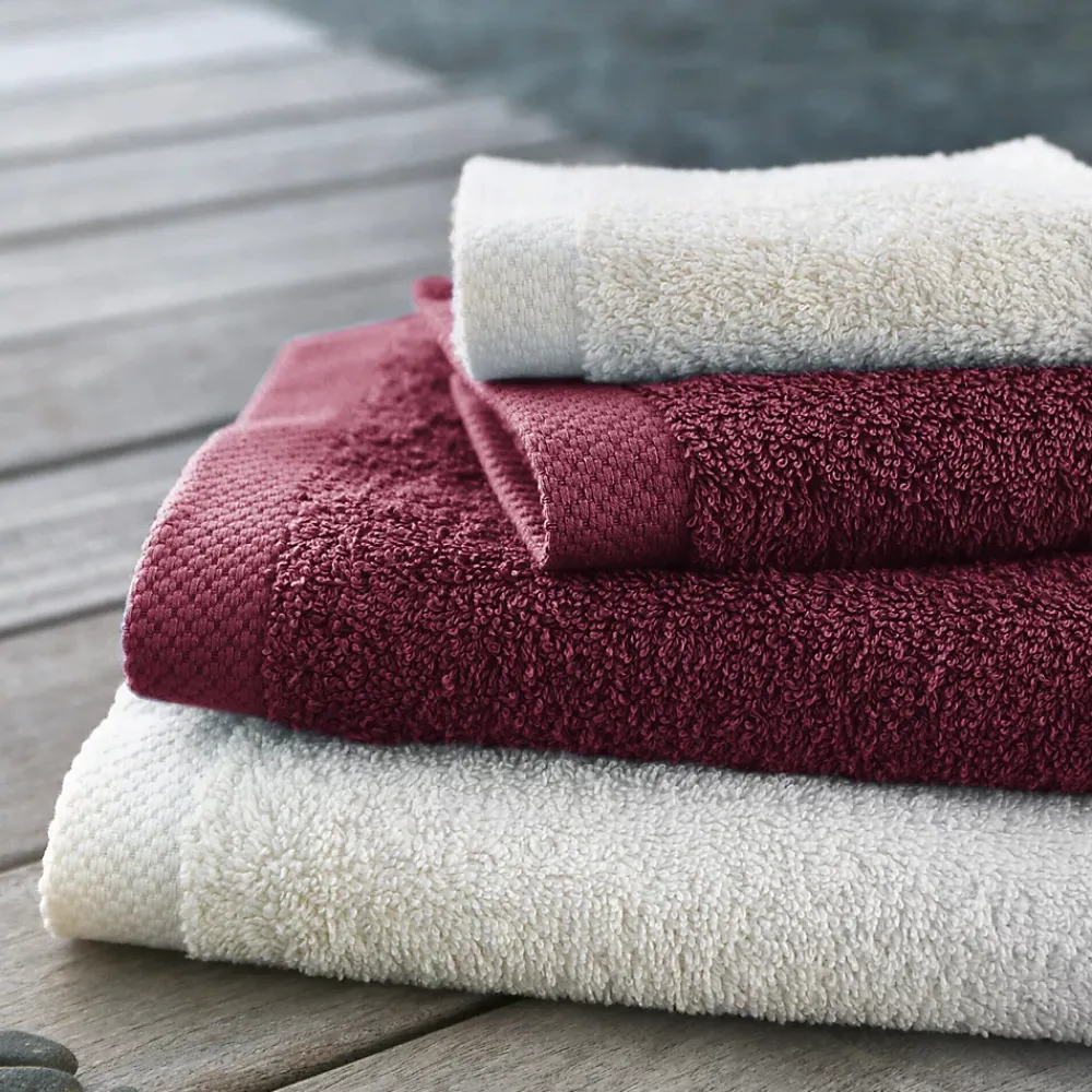Linnea Parure de bain 6 pièces PURE Bordeaux 550g/m2