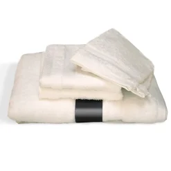 Serviette De Bain|Linnea Parure de bain 5 pièces ROYAL CRESENT Blanc Crème 650g/m2