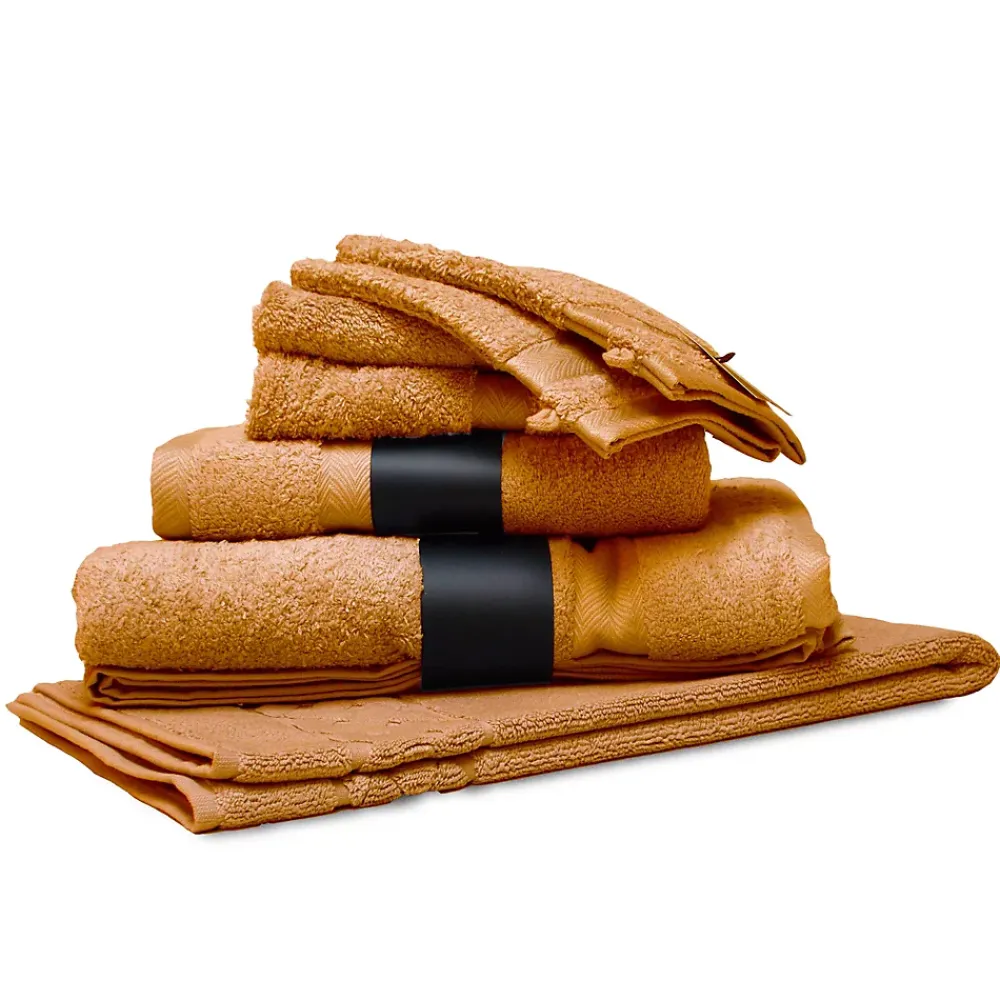 Serviette De Bain|Linnea Parure de bain 7 pièces ROYAL CRESENT Miel 650g/m2