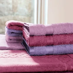 Linnea Parure de bain 5 pièces ROYAL CRESENT Rose Vin 650g/m2