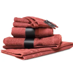 Serviette De Bain|Linnea Parure de bain 7 pièces ROYAL CRESENT Rouge Terre Cuite 650g/m2