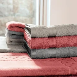 Serviette De Bain|Linnea Parure de bain 7 pièces ROYAL CRESENT Rouge Terre Cuite 650g/m2