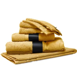 Serviette De Bain|Linnea Parure de bain 7 pièces ROYAL CRESENT Jaune Quartz 650g/m2
