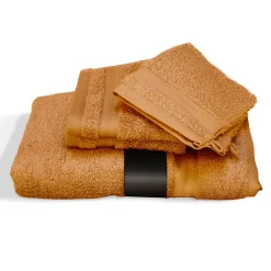 Linnea Parure de bain 5 pièces ROYAL CRESENT Miel 650g/m2