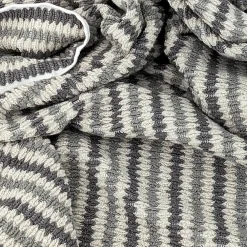 Linnea Parure de bain à rayures pur coton collection BREEZE 4 pièces gris