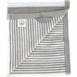 Serviette De Bain|Linnea Parure de bain coton collection EFFICIENCE STRIPES 7 pièces gris lunar