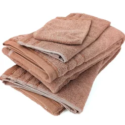 Serviette De Bain|Linnea Parure de bain coton 500g/m² 6 pièces VIVID marron Terre-cuite