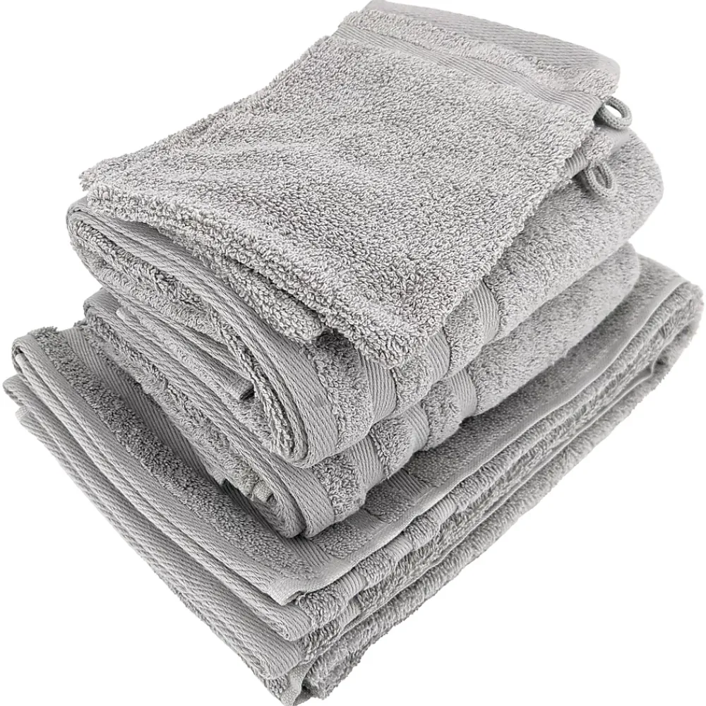 Serviette De Bain|Linnea Parure de bain EFFICIENCE PURE gris Lunar 5 pièces