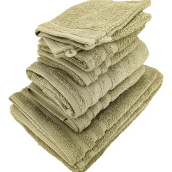 Serviette De Bain|Linnea Parure de bain EFFICIENCE PURE vert Olive 7 pièces