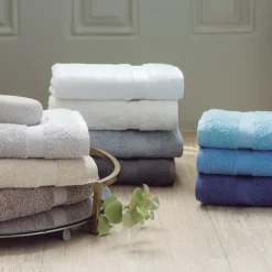 Serviette De Bain|Linnea Parure de bain LUXOR 5 pièces bleu
