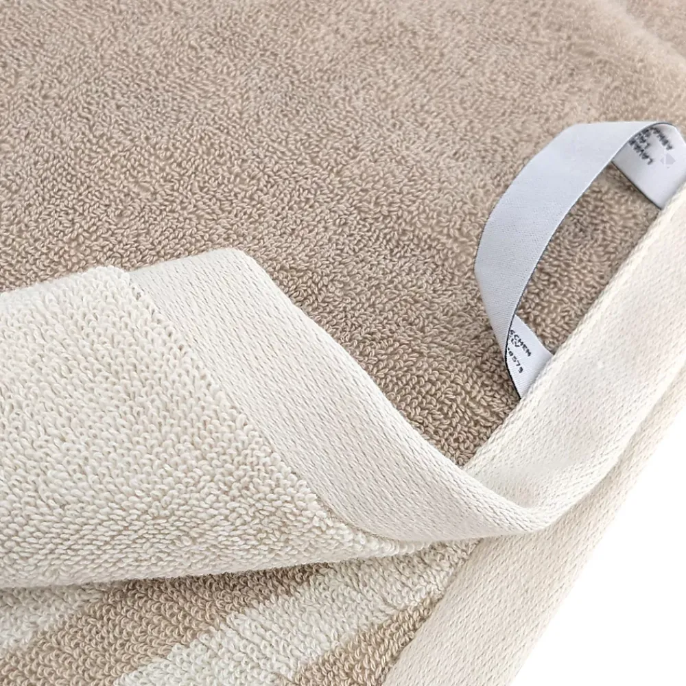Linnea Parure de bain par 7 ZEBRA SOFT uni bord zèbre beige