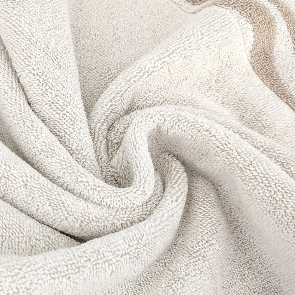 Linnea Parure de bain par 7 ZEBRA SOFT uni bord zèbre beige
