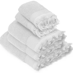 Linnea Parure de bain TETHYS 5 pièces micro-coton blanc Neige