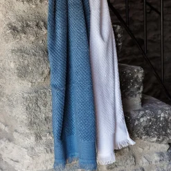 Serviette De Bain|Linnea Parure de bain TETHYS 6 pièces micro-coton bleu Orage