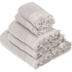 Linnea Parure de bain TETHYS 5 pièces micro-coton blanc Perle