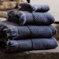 Serviette De Bain|Linnea Parure de bain TETHYS 5 pièces micro-coton gris Brume