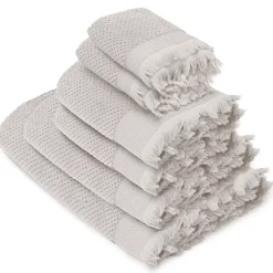 Linnea Parure de bain TETHYS 6 pièces micro-coton blanc Perle