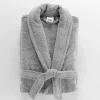 Serviette De Toilette|Eden Peignoir Col Chale Tendresse gris perle