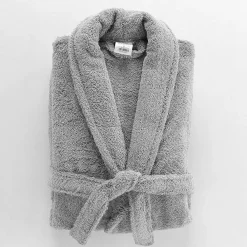 Serviette De Toilette|Eden Peignoir Col Chale Tendresse gris perle