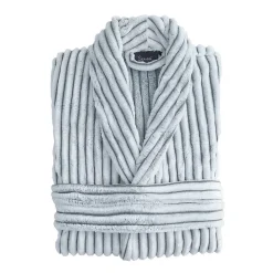 Sensei Maison Peignoir polaire homme femme côtelé extra doux Blanc/Lichen L KASH