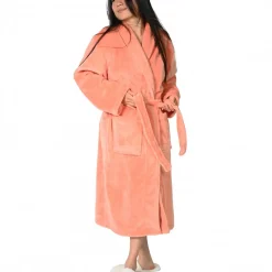 Peignoir De Bain|Sensei Maison Peignoir polaire mixte chaud & doux Rose Thé L KOMO