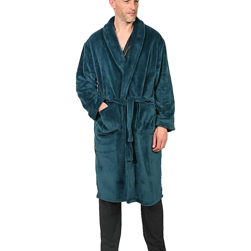Peignoir De Bain|Sensei Maison Peignoir polaire mixte chaud & doux Petrol S KOMO