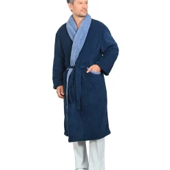 Peignoir De Bain|Sensei Maison Peignoir polaire mixte côtelé ultra chaud Denim L NOTTING HILL
