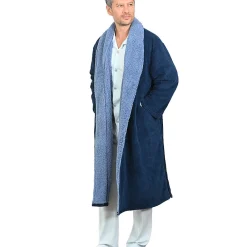 Peignoir De Bain|Sensei Maison Peignoir polaire mixte côtelé ultra chaud Denim L NOTTING HILL